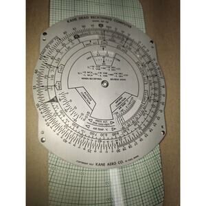 Vintage Kane Areo Co Dead Reckoning Computer model MK - 68 1950s pilot tool